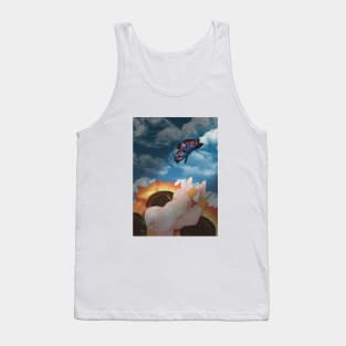 human,sunflower,and butterfly Tank Top